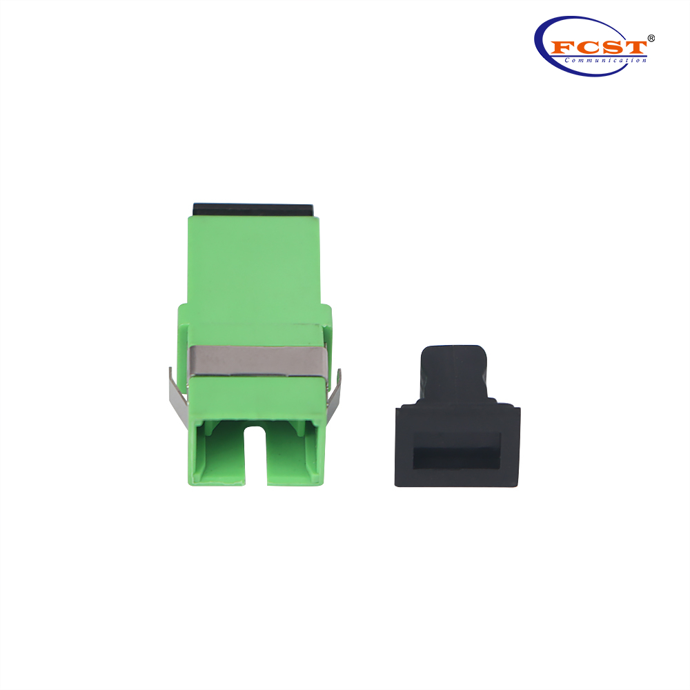 Acoplador de adaptador de fibra óptica monomodo simplex sin oído SCAPC a SCAPC con brida